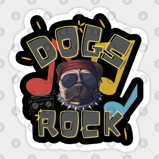 Dogs Rock Sticker by NTGraphics